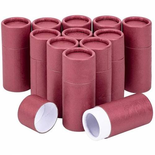 BENECREAT 12PCS 10ml Red Kraft Paperboard Tubes Round Kraft Paper Containers for Pencils Tea Caddy Coffee Cosmetic Crafts Gift Packaging