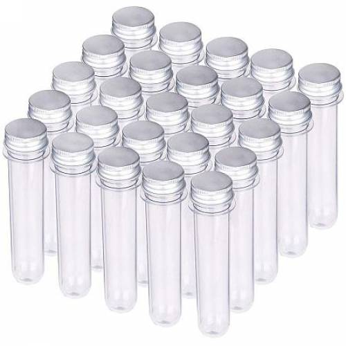 BENECREAT 15 Pack 50ml Clear Plastic Test Tubes Vial Tubes with Screw Caps for Scientific Experiments - Party Decorations and Candy Beads Crafts...