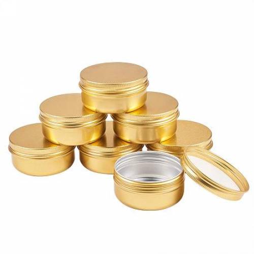 BENECREAT 20 Pack 17 OZ Tin Cans Screw Top Round Aluminum Cans Screw Lid Containers - Great for Store Spices - Candies - Tea or Gift Giving (Gold)