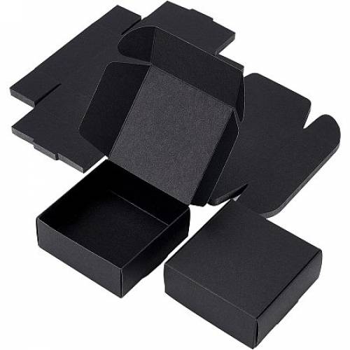 BENECREAT 20 Pack Kraft Paper Candy Box Black Soap Snacks Boxes Cardboard Jewelry Gift Boxes for Wedding Party Favors and Gift Wrapping -...