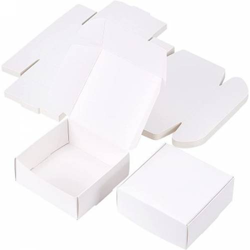 BENECREAT 20 Pack Kraft Paper Candy Box White Snacks Chocolate Boxes Earring Jewelry Gift Boxes for Wedding Party Favors and Gift Wrapping -...