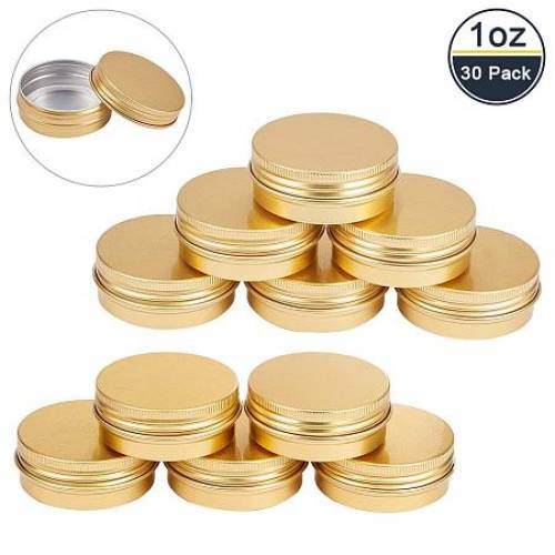 BENECREAT 30 Pack 1 OZ Tin Cans Screw Top Round Aluminum Cans Screw Containers Tins with Lids- Great for Store Spices - Candies - Tea or Gift Giving...