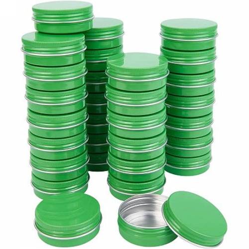 BENECREAT 30 Packs 30ML Green Round Tin Cans Screw Top Aluminum Cans for Storing Spices - Candies - Lip Balm and Party Favor Gifts
