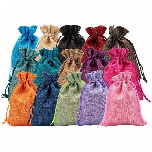 BENECREAT 30Pack 15 Color Burlap Bags with Drawstring Gift Bags Jewelry Pouch for Valentine‘s Day - Wedding Party and DIY Craft Packing - 55 x 39...
