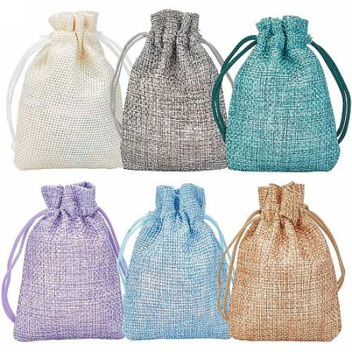 BENECREAT 30Pack 6 Color Small Burlap Bags with Drawstring Gift Bags Jewelry Pouch for Valentine‘s Day - Wedding Party and DIY Craft Packing - 35 x...