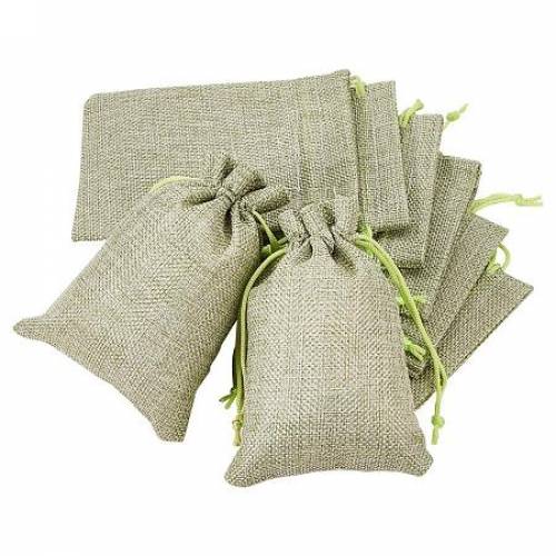 BENECREAT 30PCS Burlap Bags with Drawstring Gift Bags Jewelry Pouch for Wedding Party Treat and DIY Craft - 55 x 39 Inch - Green
