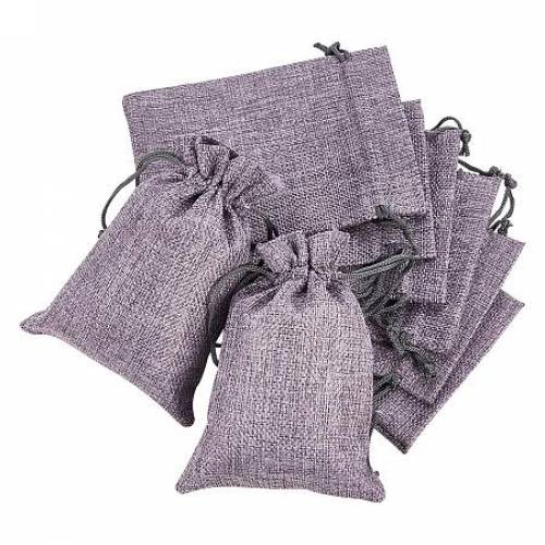 BENECREAT 30PCS Burlap Bags with Drawstring Gift Bags Jewelry Pouch for Wedding Party Treat and DIY Craft - 55 x 39 Inch - Grey