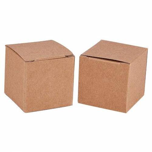 BENECREAT 50PCS Gift Boxes Brown Paper Boxes Party Favor Boxes 15 x 15 x 15 Inches with Lids for Gift Wrapping - Wedding Party Favors