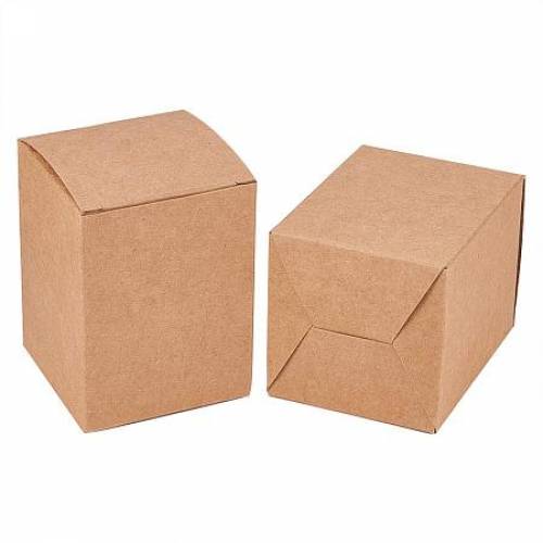 BENECREAT 60PCS Gift Boxes Brown Paper Boxes Party Favor Boxes 25 x 25 x 3 Inches with Lids for Gift Wrapping - Wedding Party Favors