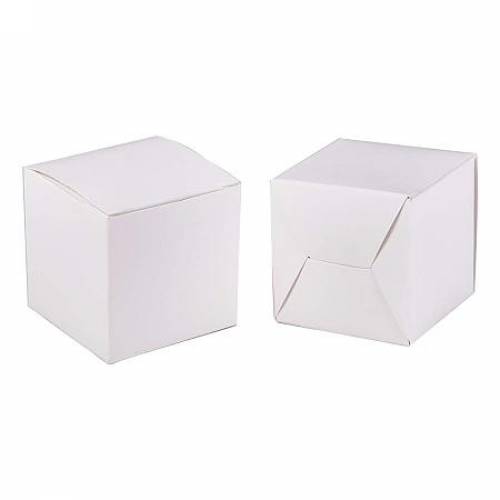 BENECREAT 60PCS Gift Boxes White Paper Boxes Party Favor Boxes 2 x 2 x 2 Inches with Lids for Gift Wrapping - Wedding Party Favors