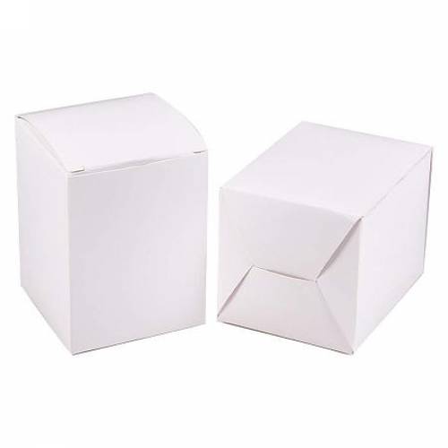 BENECREAT 60PCS Gift Boxes White Paper Boxes Party Favor Boxes 25 x 25 x 3 Inches with Lids for Gift Wrapping - Wedding Party Favors