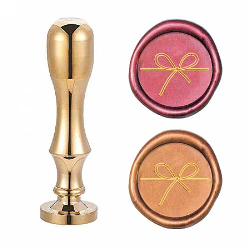 CRASPIRE Brass Wax Seal Stamp - with Handle - for DIY Scrapbooking - Awareness Ribbon Pattern - Stamp: 25x14mm; Handle: 795x21mm - Screw: 8mm