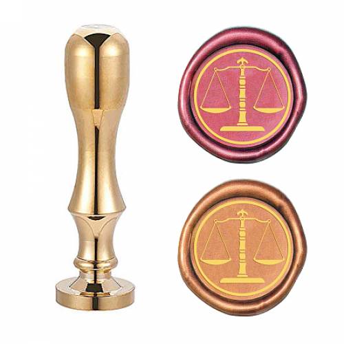 CRASPIRE Brass Wax Seal Stamp - with Handle - for DIY Scrapbooking - Other Pattern - Stamp: 25x14mm; Handle: 795x21mm - Screw: 8mm