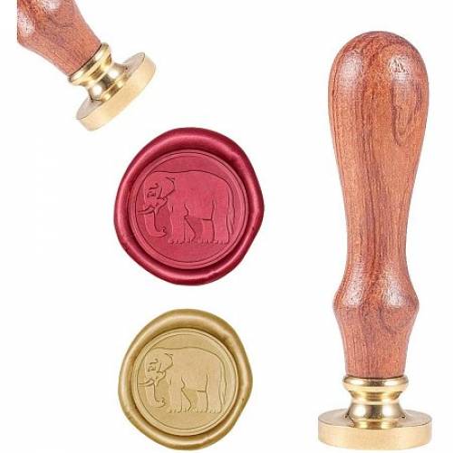 CRASPIRE Wax Seal Stamp - Vintage Wax Sealing Stamps Elephant Retro Wood Stamp Removable Brass Head 25mm for Wedding Envelopes Invitations...