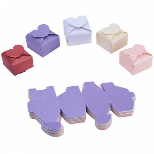 Creative Paper Box - Wedding Favour Boxes - Heart - Mixed Color - 6x6x45cm; 50pcs/set