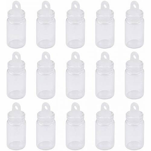 Glass Vials - with Plastic Plug - Wishing Bottles - for Seed Beads Storage - Clear - 28~29x11cm - Hole: 3mm; Capacity: 15ml(005 fl oz)