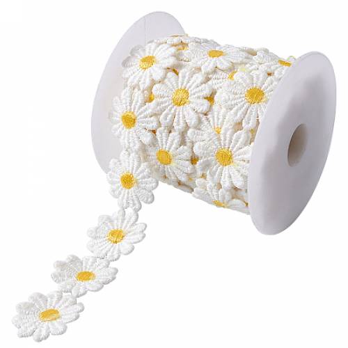 Gorgecraft Daisy Sun Flower Decorating Polyester Lace Trims - for Sewing and Art Craft Projects - with Plastic Spools - White - 1 inches(245mm) -...