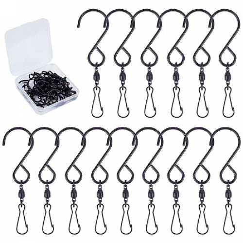 Gorgecraft Stainless Steel Swivel Hooks Clips - for Hanging Wind Spinners Wind Chimes Crystal Twisters Party Supply - Platinum - 88mm; 15pcs/box