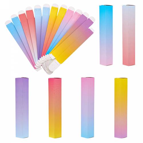 Gradient Color Paper Gift Boxes - for Spray Bottle - Rectangle - Mixed Color - Finished Product: 17x17x103cm - 6 colors - 10pcs/color - 60pcs/set