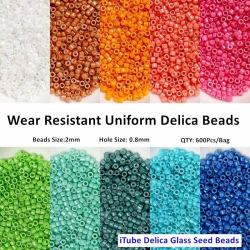 Japanese Glass Beads 2mm Miyuki Delica Beads Uniform Opaque Wear Resistant Spacer Beaded For Women Garments Sewing Accessories