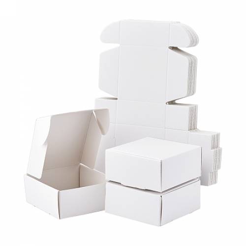 Kraft Paper Gift Box - Folding Boxes - Square - White - 186x16x004cm; finished product: 55x55x25cm
