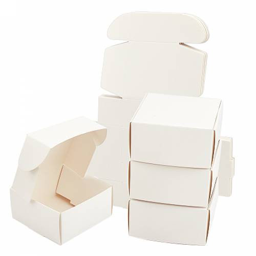 Kraft Paper Gift Box - Folding Boxes - Square - White - 28x244x004cm; finished product: 8x8x4cm