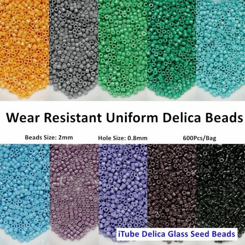 Miyuki Opaque Colors Delica Beads 600Pcs 2mm Uniform Glass Seedbead DIY Material For Jewelry Making Women Garments Accessories