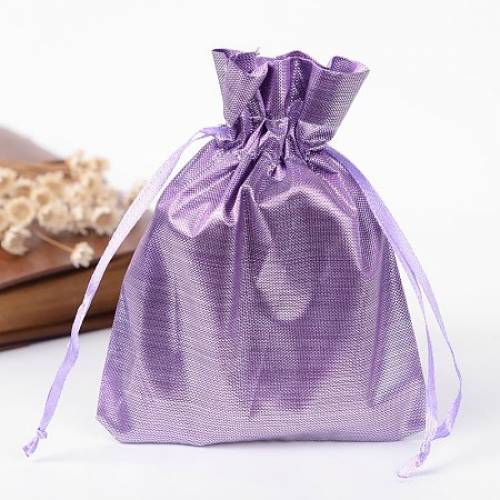 NBEADS 10 Pcs 47x35 Inch Lilac Satin Drawstring Bags Wedding Party Favors Jewelry Pouches Candy Gift Bags