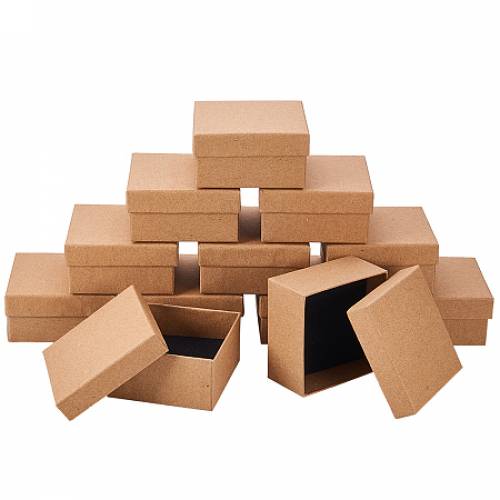 NBEADS 12 cardboard jewelry set box - for ring - necklace - square - 7 x 7 x 35 cm skin colors