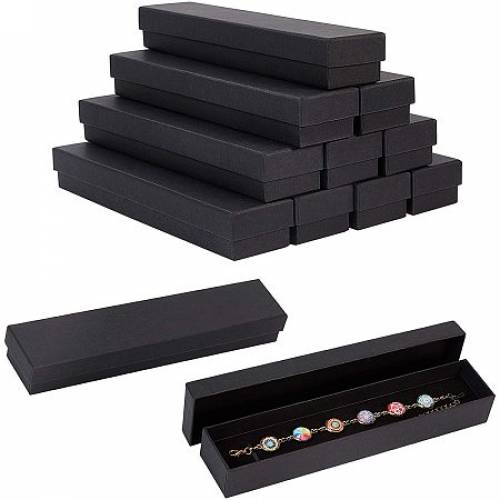 NBEADS 12 Pcs Black Necklace Box - Cardboard Jewelry Box for Gift Packing Storage and Presentation - 21x45x31cm