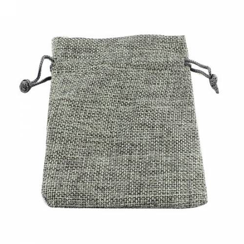NBEADS 250 Pcs 354x276 Inch Gray Burlap Gift Bags Samples Pouches Drawstring Bags Jewelry Pouches Favor Bags