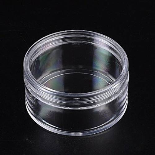 NBEADS 36 Pcs Clear Round Plastic Bead Containers with Lid - 7cm in diameter - 36cm high