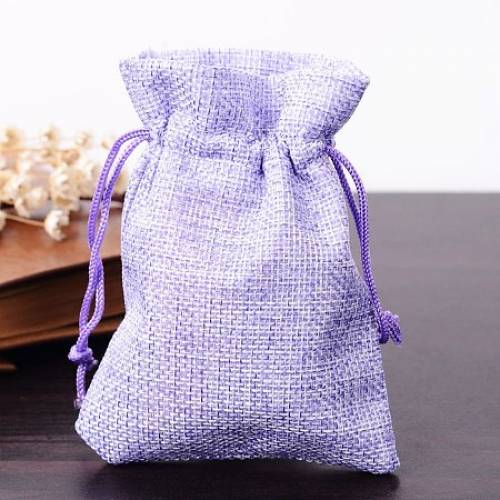 NBEADS 5 Pcs 472x354 Inch MediumPurple Rectangle Cloth Gift Bags Samples Pouches Drawstring Bags Jewelry Pouches Favor Bags