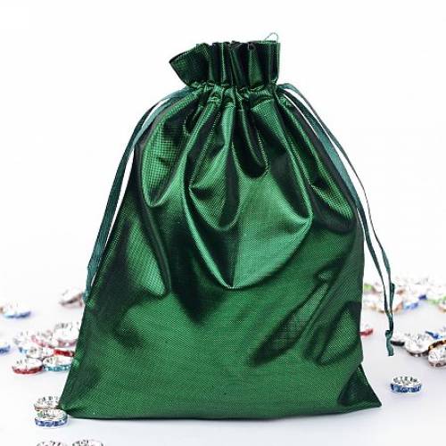 NBEADS 5 Pcs 69x51 Inch Sea Green Satin Drawstring Bags Wedding Party Favors Jewelry Pouches Candy Gift Bags