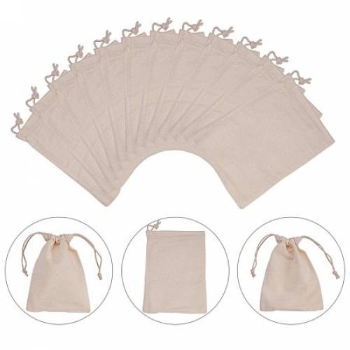NBEADS 50 Pcs Cloth Drawstring Bags - Reusable Packing Storage Jewelry Pouches Sacks Candy Favor Bag for Wedding Bridal Shower Birthday Party...
