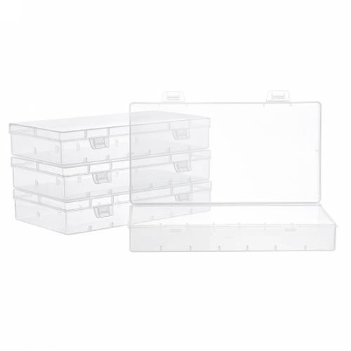 Olycraft Plastic Empty Boxs - Bead Storage Containers - for Beads - Jewelry - Tools - Craft - Supplies - Flossers - Rectangle - Clear - 204x114x36cm;...