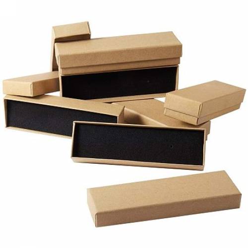 PandaHall Elite 20 Pack Necklace Bracelet Kraft Box - Rectangle Cardboard Jewelry Gift Boxes with Sponge for Jewelry Bracelet Necklace Pendants Ring...