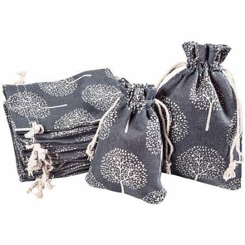 PandaHall Elite 20 pcs 2 Sizes Tree of Life Style Cloth Jewelry Coin Pouch Drawstring Gift Bag Reusable Grocery Bags Candy Travel Purse for Candy...