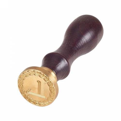 PandaHall Elite Letter L Wax Seal Stamp Vintage Retro Brass Head Wooden Handle Classic Alphabet Letter Initial L Wax Sealing Stamp L