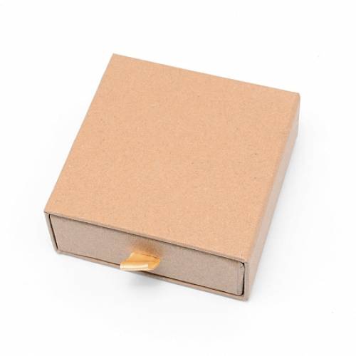 Paper Drawer Box - with Sponge & Polyester Rope - Square - BurlyWood - 91x91x37cm - Inner Size: 82x83cm