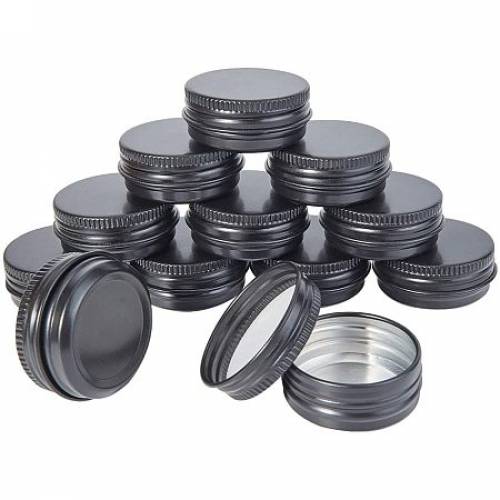 PH PandaHall 1/2 oz Aluminum Tin Cans Empty Containers Screw Top Round Metal Cans with Screw Lids for Cosmetic Sample Travel Use (30 Pack)