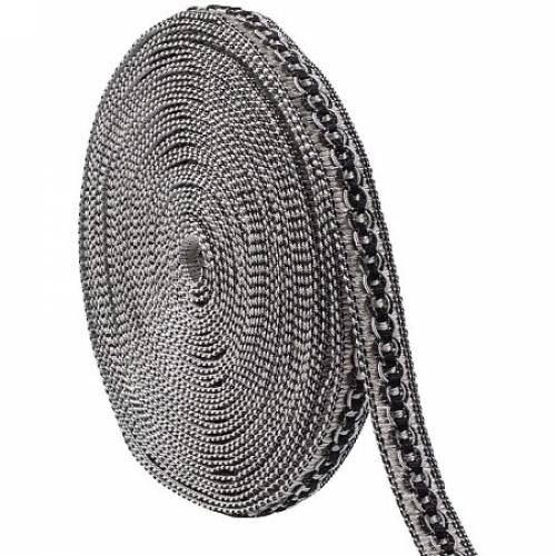 PH PandaHall 12 Yards 20mm Polyester Gimp Braid Trim for Costume DIY Crafts Sewing Jewelry Making Curtain Decoration Costume Accessories - Gray