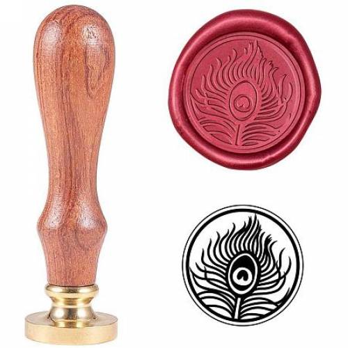 PH PandaHall Peacock Feather Wax Seal Stamp Vintage Retro Sealing Stamp for Embellishment of Envelopes - Party Invitation - Wine Packages - Gift...