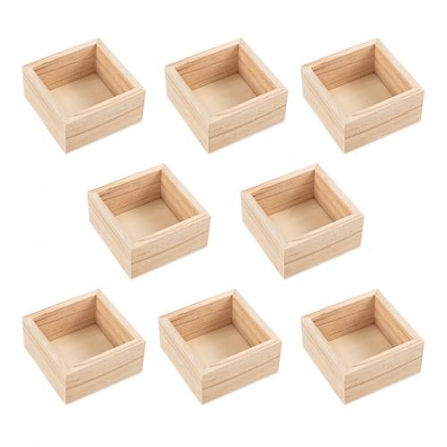 Wooden Storage Boxes - Jewelry Box - Square - BurlyWood - Side Length: 955x955x48cm; Diagonal Length: 134cm; Inner Diameter: 8x8cm