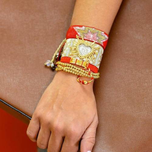 Miyuki Rice Bead Bracelet For Women Bohemian Handmade Beaded Bracelets Multilayer Wearing Luxurious Love Tassel Couple Jewelry
