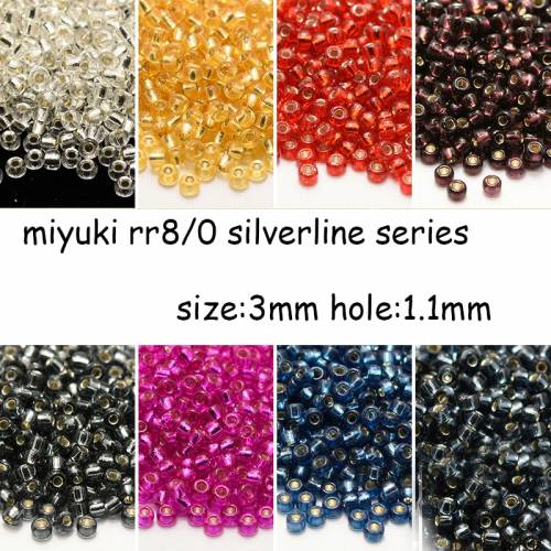 3mm Japanese Miyuki Round Rocailles Imported 8/0 Beads Transparent Silverlive Filling Series 13G