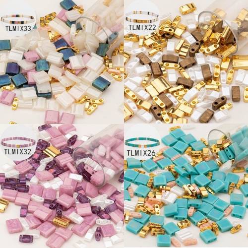 Taidian Japan Miyuki Tila Half Quarter Tila Mixed Glass Beads Made Fashion Beaded Jewelry Multicolor Unique 5grams/Bag