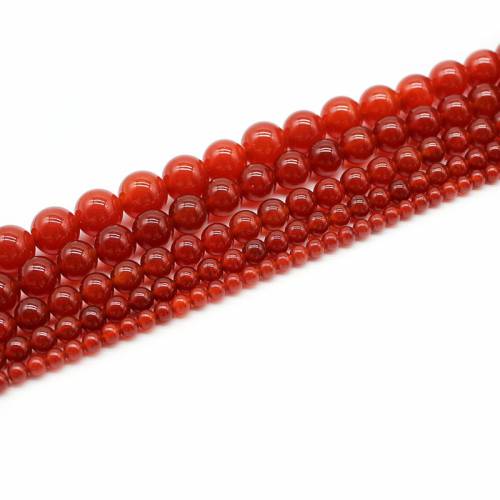 Natural Stone Red Carnelian Agates Round Gem Beads 15 Strand 4 6 8 10 12MM Pick Size For Jewelry Making