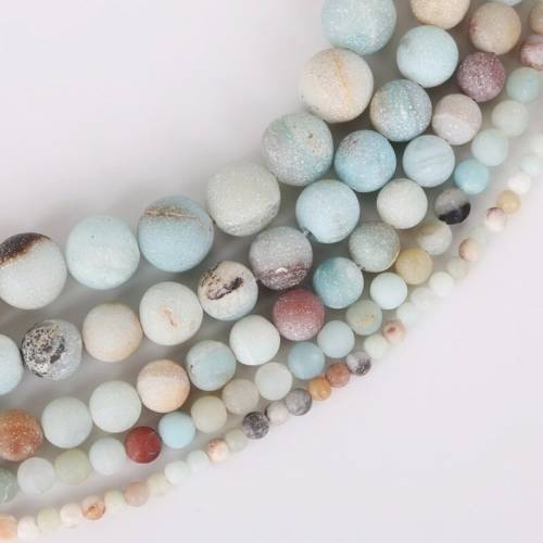 2021 Jewelry Accessories Natural Round Loose Spacer Frosted Amazonite Beads