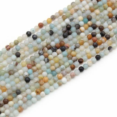 3MM Natural Amazonite Chalcedony Aventurine Tiger Eye Lapis African Turquoises Stone Small Beads Strand For DIY Jewelry
